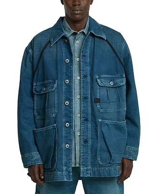 G-Star Raw Men's Oversized Denim Button-Front Chore Jacket