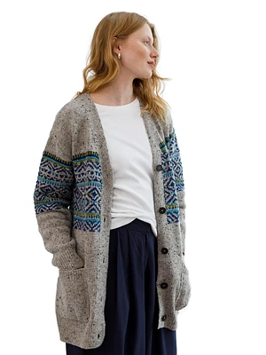 Celtic & Co. Women's Donegal Fair Isle V-Neck Cardigan