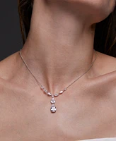 Eliot Danori Silver-Tone Cubic Zirconia Lariat Necklace, 16" + 2" extender, Exclusively at Macy's