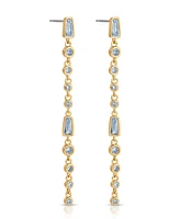 Ettika Blue Crystal Linear Earrings