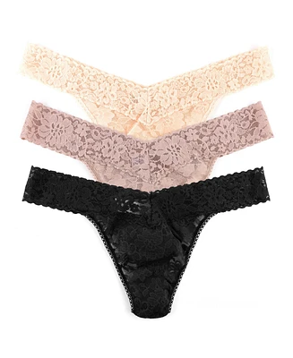 Hanky Panky Women's Daily Lace Original Rise Thong Underwear 3 Pack