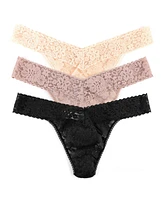 Hanky Panky Women's Daily Lace Original Rise Thong Underwear 3 Pack