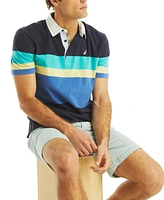 Nautica Men's Relaxed Fit Short Sleeve Striped Polo Shirt
