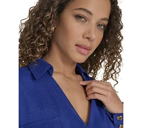 Calvin Klein Women's Long-Sleeve Tie-Waist Jumpsuit