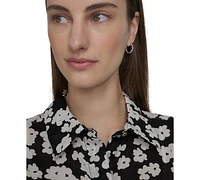 Calvin Klein Women's Cotton Floral Tie-Cuff Shirtdress