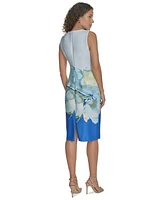 Calvin Klein Women's Floral-Border Sleeveless Sheath Dress