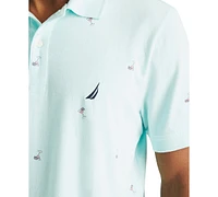 Nautica Men's Short Sleeve Cocktail Print Polo Shirt