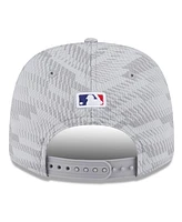 New Era Men's Gray Texas Rangers 2025 Mlb Clubhouse 9SEVENTY Stretch-Snap Hat