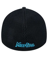 New Era Men's Black Miami Marlins Team Tone 39THIRTY Flex Hat