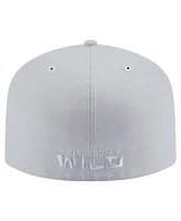 New Era Men's Gray Minnesota Wild Color Pack A-Frame 59FIFTY Fitted Hat