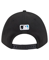 New Era Big Boys and Girls Black Miami Marlins Player Replica 9FORTY Adjustable Hat