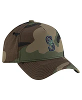New Era Men's Camo Seattle Mariners Woodland Team Pop 9FORTY A-Frame Adjustable Hat