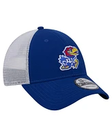 New Era Men's Royal Kansas Jayhawks Trucker 9FORTY Adjustable Hat