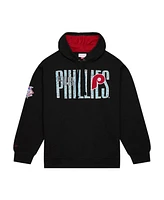 Mitchell & Ness Men's Black Philadelphia Phillies Team Og 2.0 Fleece Pullover Hoodie