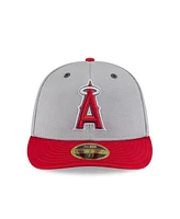 New Era Men's Gray/Red Los Angeles Angels 2025 Batting Practice Low Profile 59FIFTY Fitted Hat