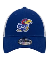 New Era Men's Royal Kansas Jayhawks Trucker 9FORTY Adjustable Hat