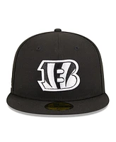 New Era Men's Black Cincinnati Bengals Main Patch 59FIFTY Fitted Hat