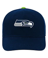 Outerstuff Big Boys and Girls College Navy Seattle Seahawks Team Pre-Curved Adjustable Hat
