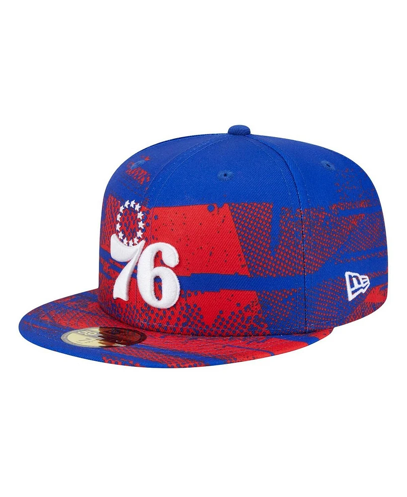 New Era Men's Royal Philadelphia 76ers Tip-Off 59FIFTY Fitted Hat