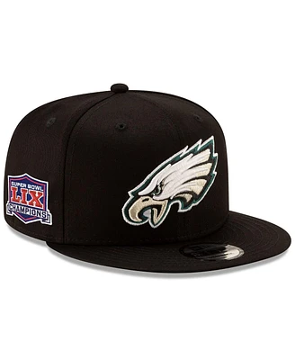 New Era Men's Black Philadelphia Eagles Super Bowl Lix Champions Side Patch 9FIFTY Snapback Hat