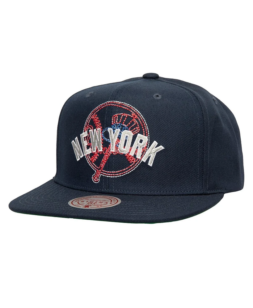 Mitchell & Ness Men's Navy New York Yankees Double Up Snapback Hat