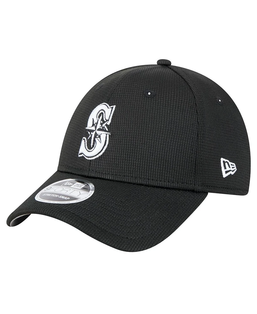 New Era Men's Black Seattle Mariners Pivot 9FORTY Adjustable Hat