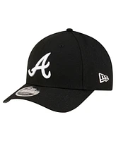 New Era Men's Black Atlanta Braves Player Replica 9FORTY Adjustable Hat