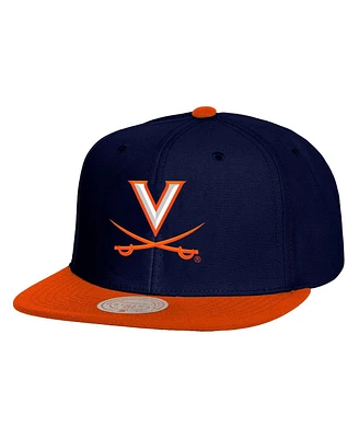 Mitchell & Ness Men's Navy/Orange Virginia Cavaliers 2-Tone 2.0 Snapback Hat
