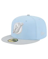 New Era Men's Light Blue/Gray Jersey Devils Color Pack Two-Tone 59FIFTY Fitted Hat