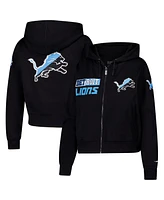 Pro Standard Women's Black Detroit Lions Split Logo Full-Zip Hoodie