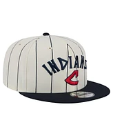 New Era Men's White Cleveland Indians Jersey Pinstripe 9FIFTY Snapback Hat