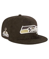 New Era Men's Brown Seattle Seahawks Choco Cord 59FIFTY Fitted Hat