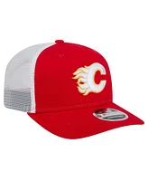 New Era Men's Red Calgary Flames Core Trucker 9SEVENTY Stretch-snap Hat