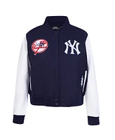 Pro Standard Women's Navy New York Yankees Game Day Classics Wool Varsity Jacket