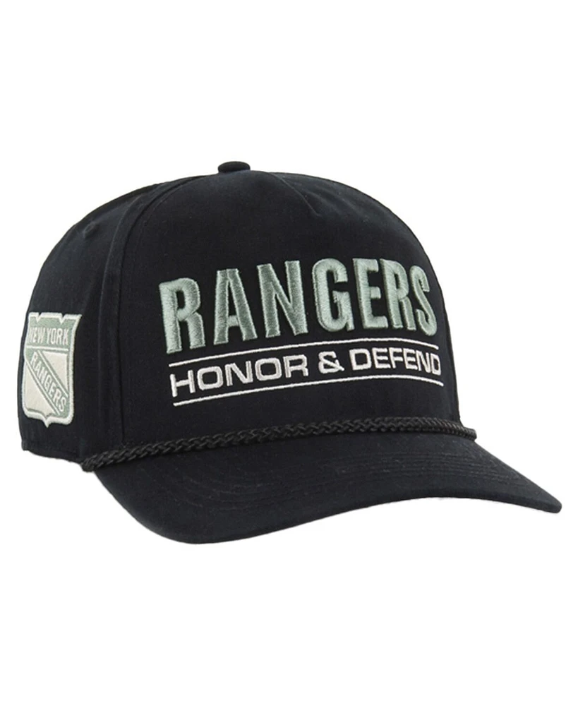 '47 Brand Men's Black New York Rangers Oht Military Appreciation Homeland Honor and Defend Hitch Adjustable Hat