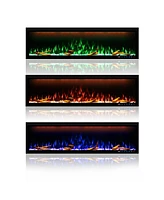 Smart 60" Wall-Mounted Electric Fireplace with Realistic Flame Effects, Dual Heating, and Alexa Compatibility