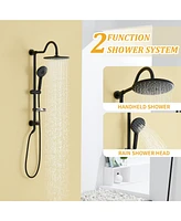 Exposed Shower System with 3 Spray Modes Hand Shower, Exposed Shower Faucet Set with Height Adjustable Lift Rod