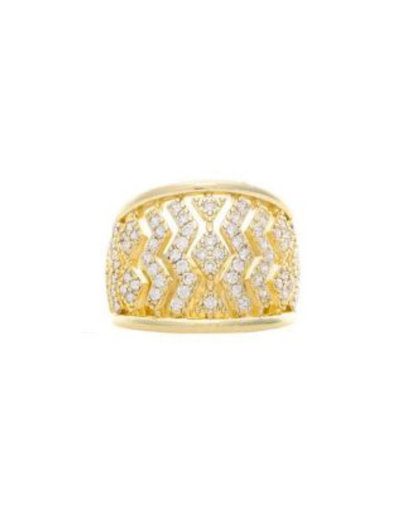 Open Cubic Zirconia Band Statement Ring