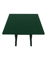 5-Piece Hdpe Square Patio Dining Table Set with Foldable Chairs