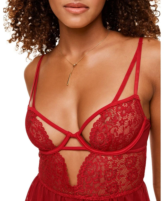 ICollection - Unwrap Me Open Cup Babydoll, Christmas Babydoll