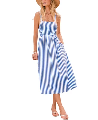 Cupshe Women's Bluebonnet Striped Midi Beach Dress