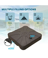 308 lbs Square Patio Umbrella Base Hdpe Cantilever Umbrella Base Water & Sand Filled Weighted Base Heavy Duty Outdoor Umbrella Base Stand
