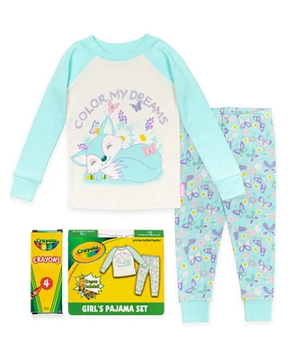 Crayola Toddler Girls Pajama Shirt and Pants 3 Piece