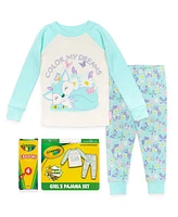 Crayola Toddler Girls Pajama Shirt and Pants 3 Piece