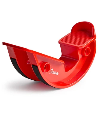 Sunny Health & Fitness Calf & Hamstring Stretcher and Foot Rocker, Red