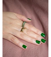 Dia — Structured green jade ring