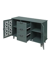 Mondawe 2 Door 3 Drawer Cabinet, American Furniture, Suitable for Bedroom, Living Room, Study