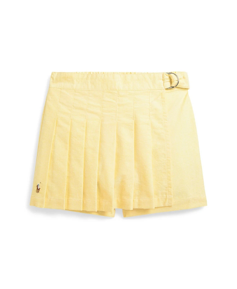 Polo Ralph Lauren Toddler and Little Girls Pleated Oxford Faux-Wrap Skort