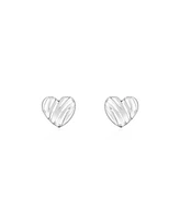 The Lovery Scribble Heart Stud Earrings 14K White Gold