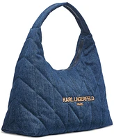 Karl Lagerfeld Paris Voyage Quilted Denim Hobo Bag